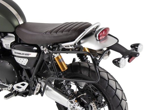 Portavaligie laterale fisso sinistro nero per Triumph Scrambler 1200 XE (24- ) Hepco & Becker