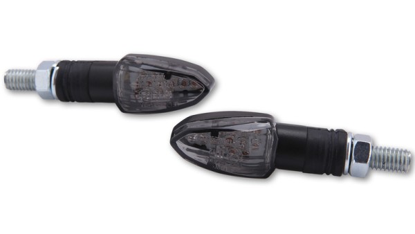 HIGHSIDER Smart Lizzard Indicatore di direzione a LED alloggiamento nero / lente grigio fumo (coppia), anteriore e posteriore