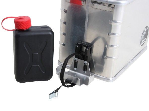 Tanica di ricambio da 2 litri incl. supporto universale e materiale di montaggio Hepco & Becker
