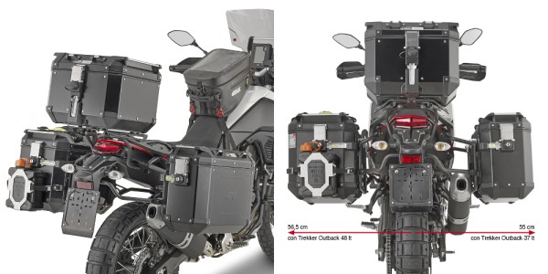 Portavaligie laterale PL ONE-FIT per valigie Trekker Outback per Yamaha Tenere (Bj.19-24) Givi