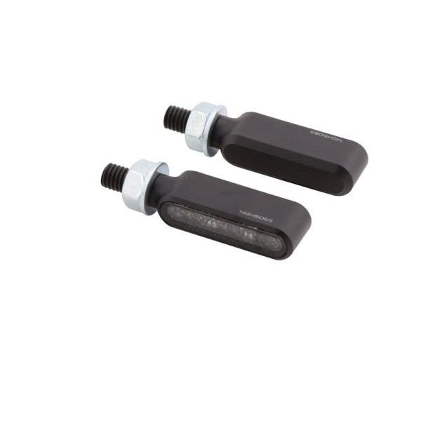 HIGHSIDER Pro Bronx-MX Indicatore di direzione a LED nero / lente grigio fumo (coppia), anteriore e posteriore