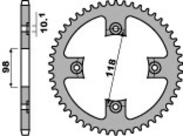 B1 Pignone posteriore standard in acciaio - 520