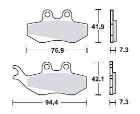 Kit pastiglie freno TRW, metallo sinterizzato, con ABE, MCB664SRM