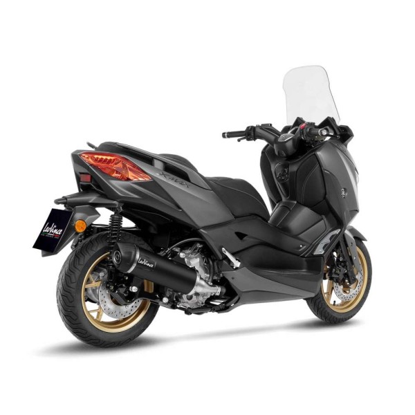LeoVince sistema di scarico SBK Nero per Yamaha X-Max 300 Tech Max, acciaio inox, slip on, ABE, Euro5