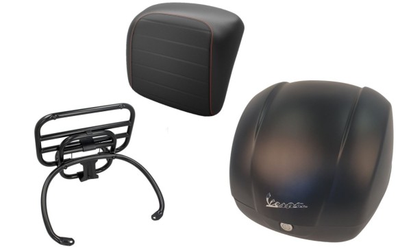 Kit bauletto 36L nero opaco (99/C), portapacchi nero per Vespa GTS 125/300/310