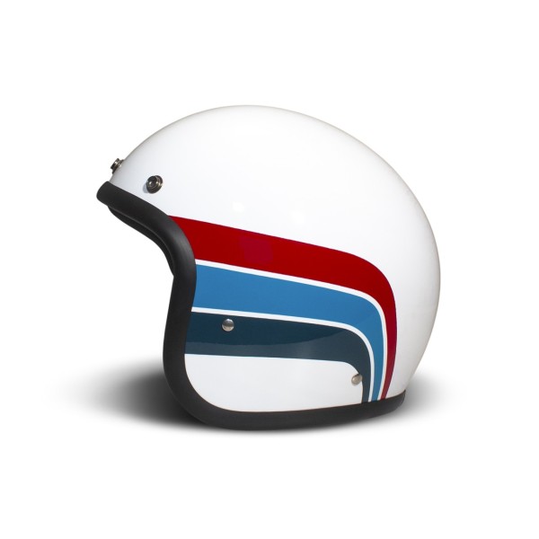 Casco jet DMD retro, bianco, lucido, Artemis, vetroresina, ECE 22.06