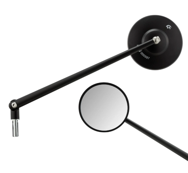 Specchio standard destro o sinistro per Vespa PX 125-200ccm, nero opaco