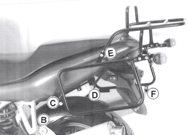 Portapacchi tubolare e portavaligie laterale nero per Ducati 944 ST 2/3/4 (97-03)