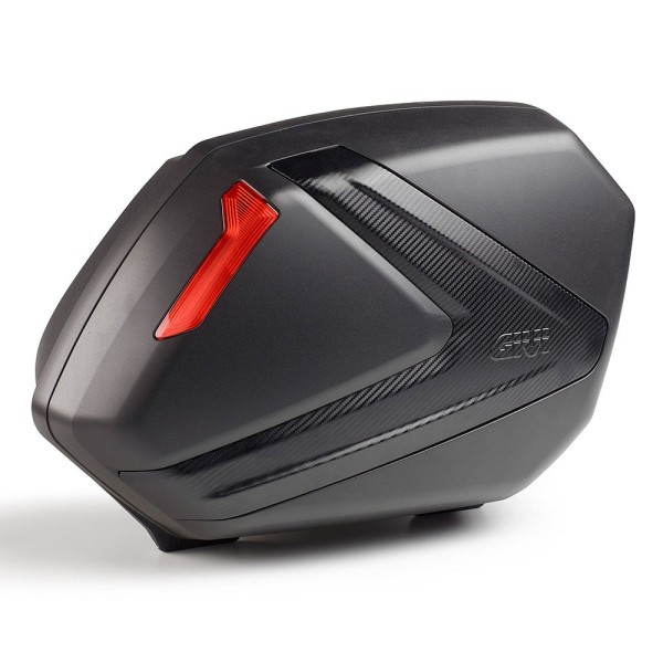 Set valigie laterali V37 MONOKEY con cover in carbon look e catarifrangenti rossi Givi
