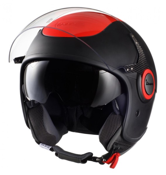 Casco Vespa VJ Fluo rosso fluorescente - XS