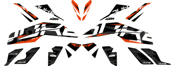 Kit grafico stile KTM per Duke 125 / 390 (Bj.17-)