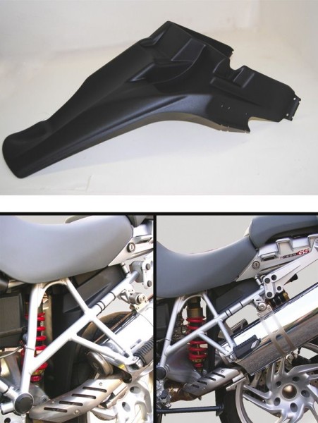Paraspruzzi posteriore per BMW R 1200 GS (08-12) /Adventure (08-12) - con ESA, plastica, nero