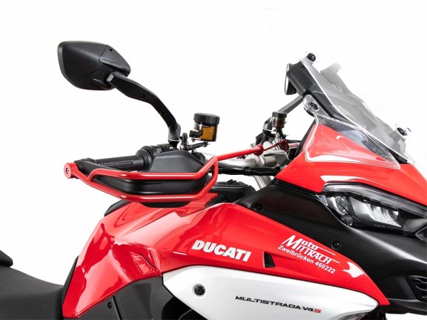 Grip Guard (sinistra + destra) rosso per Ducati Multistrada V4 /S /Pikes Peak /Rally /RS (25-)