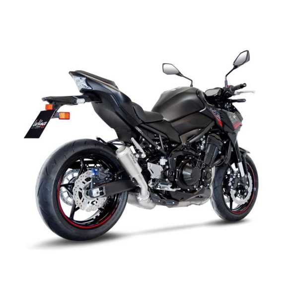 Sistema di scarico LeoVince LV 10 per Kawasaki Z 900, acciaio inox argento, slip on, Euro4+5, certificato E